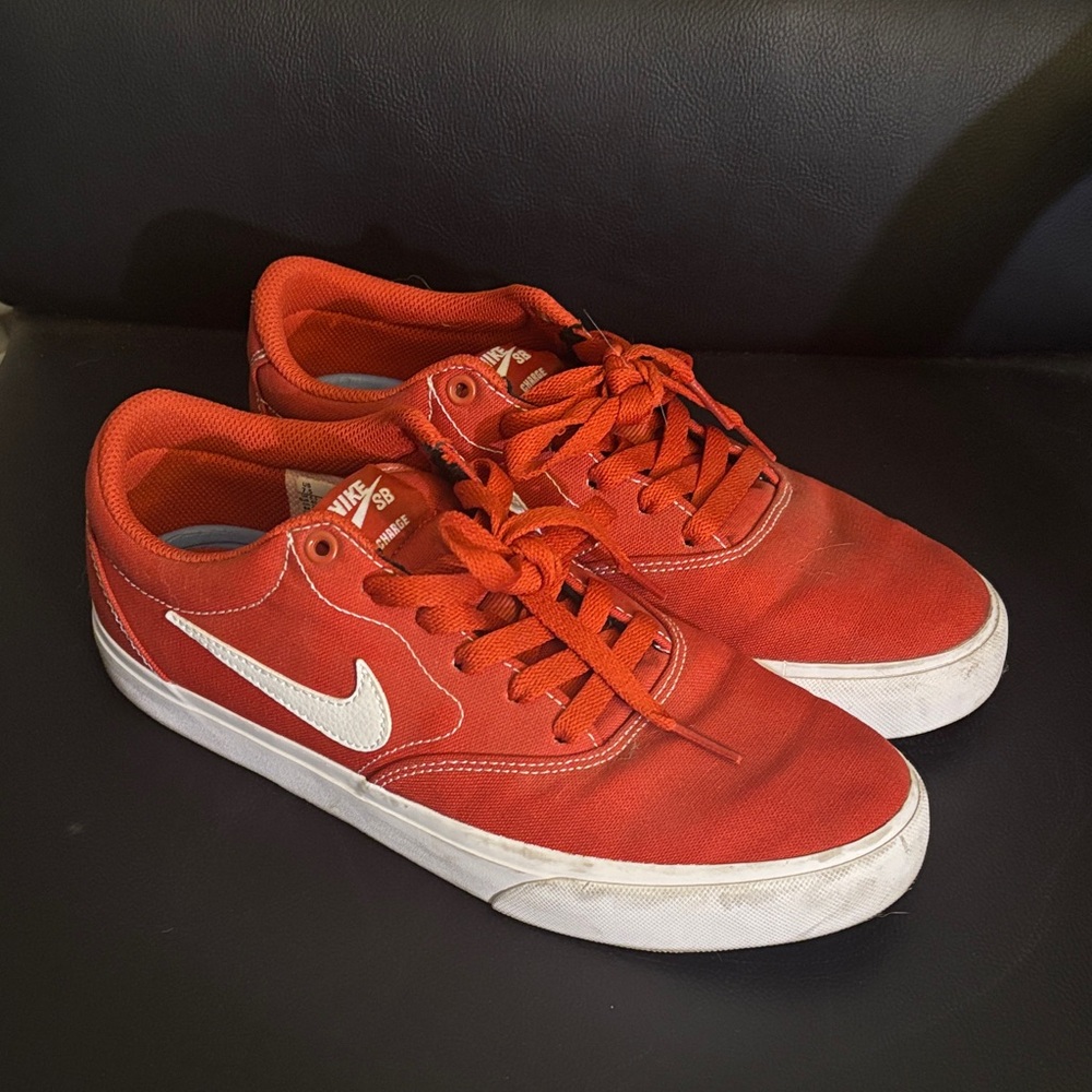 Nike SB Vibrant Red Sneakers with White Logo